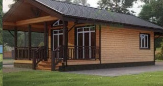 Проект одноэтажного дома из бруса с террасой - Строительство в Мытищах от Строй-Мтщ от 133068 руб.